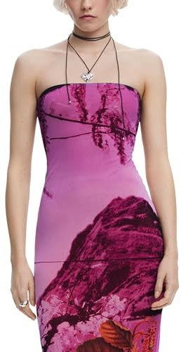 Vestido bandeau flores