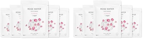 by Amazon Rose Water, Plumping Face Sheet Mask, 18ml, 10 Pack