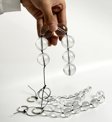 4 Sizes Glass Anal Beads Crystal Butt Plug,Anal Training Beads Anal Chain Sex Toys Prostate Massager Transparent Beads Vagina Anal Plug Adult Erotic Toys (S)