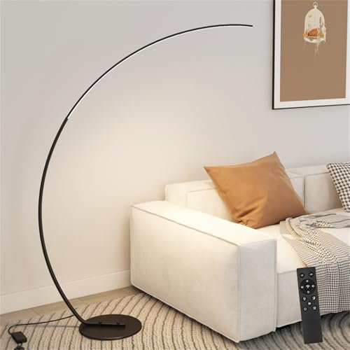 Lampada da terra moderna a LED dimmerabile con 3 temperature di colore, lampade da terra ad arco ultra luminose per soggiorno, lampada alta con telecomando, lampada da terra per lettura per camera da