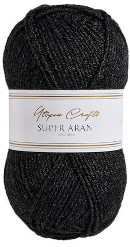 Utopia Crafts Super Aran Knitting and Crochet Yarn 100g (Charcoal Grey)