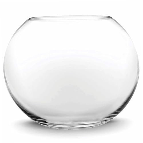 Bol à Poisson en Verre, Verre à Poisson Transparent de 9, 45 Pouces, réservoir aquaponique Rond Petit Mini Vase Maison Salon de Bureau décor Bureau, réservoir aquaponique