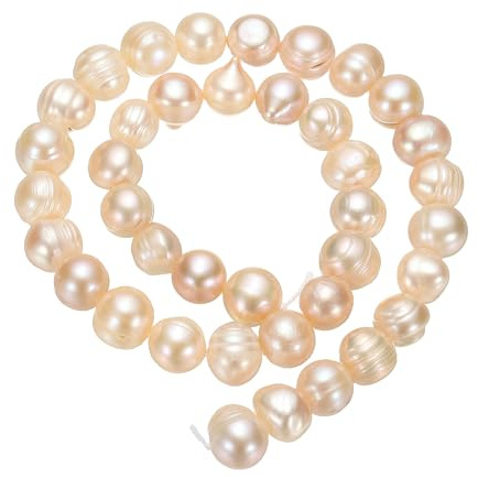QUARKZMAN Cuentas De Perlas De Agua Dulce 10-11mm Forma De Papa Piedra Preciosa 0.8mm Agujero Hilo De Perlas Para DIY Collar Pulsera Cadena Arete Fabricación De Joyería Rosa