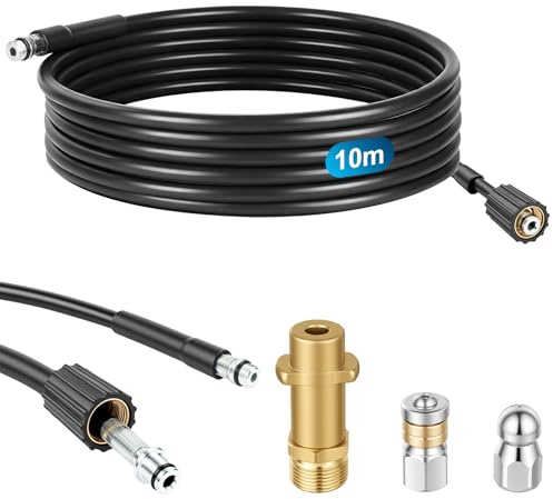 NUTKIT Manguera Limpieza Tuberías 10M 180 Bar,Kit Limpiezas de Tubería