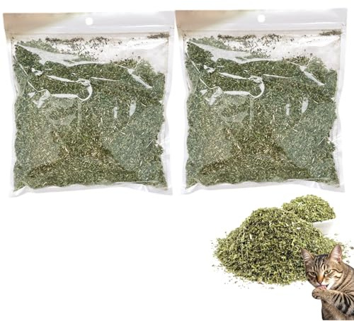 Nonyimu 2PCS 100g Catnip He/rb,Premium Natural Catnip for Cats,Catnip Treat Cat, Premium Dried C/at Mint for Cats & Kittens,Loose Leaf He/rb,Long Lasting & Potent Dried Cat Mint