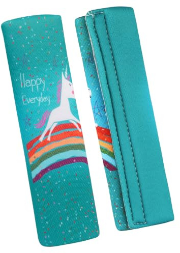 AYBUY 2 Pack Car Seat Belt Pads, Universal Harness Pads for Kid Adult | Seatbelt Strap Cover, Soft & Comfortable, with Adjustable Hook & Loop, for Baby Toddler Kid Adult, Blue Unicorn Pattern