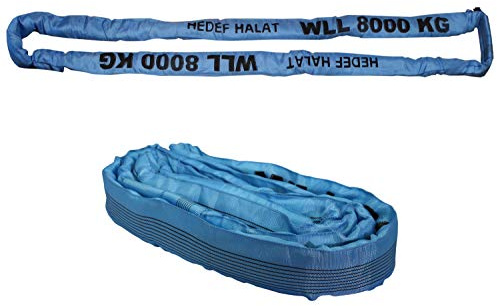 Rundslinga lyftband 1 T till 10 T ton lyftrem, 4 Meter, 8 Tonnen (Blau), 1000