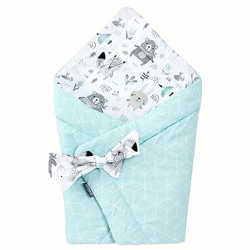 Bellochi Universelle Nid d'ange Bebe - Minky - Réversible Couverture Enveloppante Bébé - en Coton Hypoallergénique - Couverture Cosy Toute l'Année - Animaland
