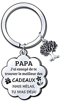 LUODAN Cadeau Papa Porte-clés Cadeau fete des peres Porte-clés Cadeau de fête des pères Cadeaux d'anniversaire Cadeau Noel Papa
