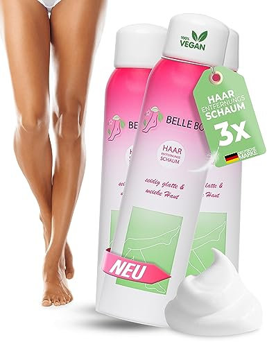 Belle Body Premium Haarentfernungsschaum - Sanft zur Haut am ganzen Körper anwendbar - Nie mehr Rasurbrand, Rasurpickel oder Reizungen, 300ml (3 Dosen)