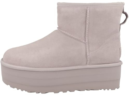 UGG Botas clásicas de moda con plataforma pequeña para mujer, Humo pálido, 43 EU