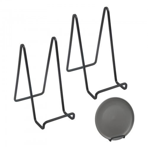 Rapidbok 2 Pezzi Espositore in Metallo, Supporto Espositore per Foto, Supporto Cavalletto Decorativo, Piatto per Foto per Libri, Porta Piatti da Esposizione per Cornici, Libri di Cucina (6 Pollici)