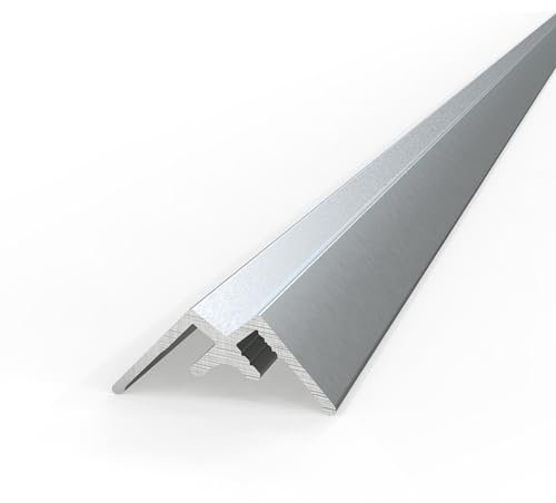 AUPROTEC Aluminium Profile Inner Corner Profile Silver Anodised 100 cm Corner Connector Aluminium Corner Profile Connection Profile for 3 mm Shower Back Walls Wall Cladding Profile Strips for Kitchen