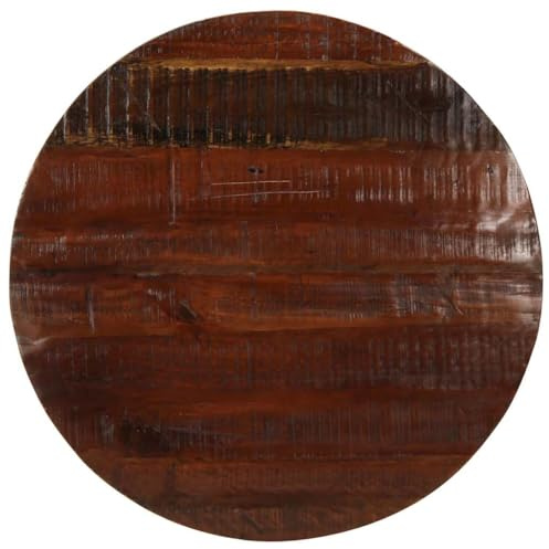 vidaXL Tischplatte, Holzplatte für Esstisch Couchtisch, Massivholzplatte Rustikales Design, Ersatztischplatte, Ø 80x3,8cm Rund Altholz Massiv