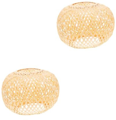 Gadpiparty 2stücke Handgefertigter Bambus Lampenschirm Woven Lamp Cover Für Chinesische Stile Für Schlafzimmer Wohnzimmer Restaurant Und Hotel Deko