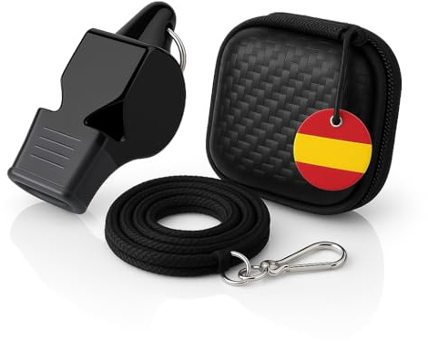 MY WAVE DZ Silbato Árbitro Profesional con Cordón y Estuche – Silbato Potente para Deporte, Entrenadores y Emergencia – Pack Completo