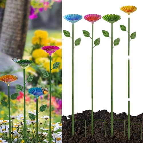 4 stycken insektssprickar 63 × 9 cm bin insekter dryckesbägare metall blomform bibad för trädgården för att ge en säker dricksvattenkälla för prenörer bin