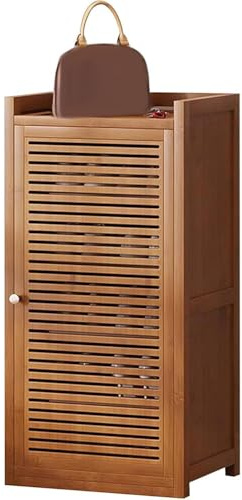 Misorat Armadio per Scarpe in Legno, con Porta in Pannello, Regolabile, Moderno Armadio per Scarpe Indipendente, per l'area di Ingresso, corridoio,6 Tiers