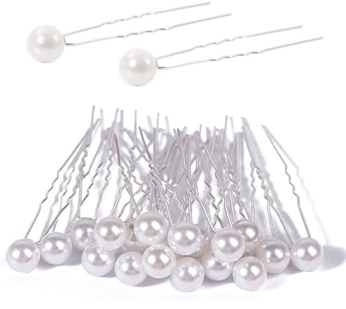 Wedding Pearl Hair Pins - 30 Pcs Bridal Pearl U-Shape Hair Pin - Pretty Pins for Women, Girls & Bridesmaids - Shine Hair Accessories for Elegant Wedding Hairstyles