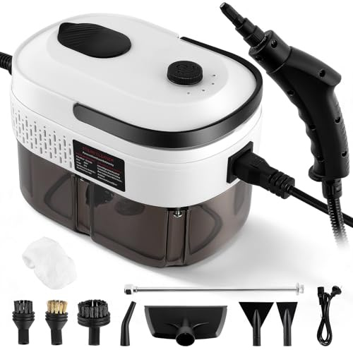 dampfreiniger handgerät 2500W, Handdampfreiniger mit 1,4-Liter-Wassertank, Dampfreiniger handgerät mit 9 Zubehörteilen für Boden, Küche, Fenstern,Badezimmern, Autos