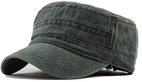 UAOOK Klassische Premium Army Cap Military Style Armee Hut Männer Low Profile Sommer 100% Baumwolle Einstellbare Fiddler Hut Armee Plain Flat Cadet Hut Baseball Cap Retro Maler Seeleute Chapeau Unisex