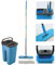 MSV Touchless Mop Selbstreinigungssystem Wischmopp ✓ inkl. Eimer 4 Liter ✓ Reinigung für alle Arten von Böden ✓ Fliesen ✓ Parkett ✓ Linoleum ✓ Laminat | Ersatzmop