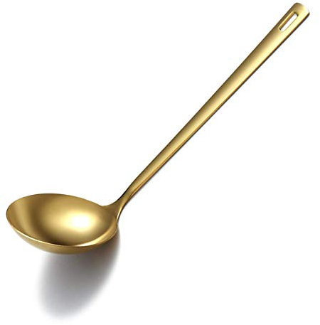 Berglander Mestolo d'oro, mestolo da cucina in acciaio inossidabile con placcatura in oro al titainium, mestolo da minestra, mestolo da cucina, cucchiaio da minestra in metallo per cucinare
