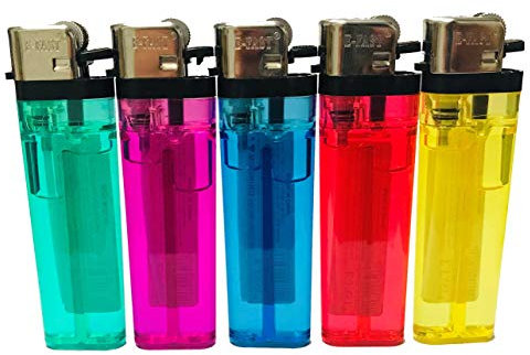 Pack of 5 Disposable Lighters Cigarette Lighters Utility Lighter Child Safe Adjustable Flame