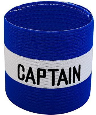 VerteLife Klassische Kapitänsband Spielführerbinde für Fußball und Training, Verstellbare Armbinde Kapitän Armbinde, Captains Armband für Erwachsene und Kinder - Einheitsgröße/Blau