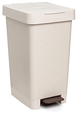 TATAY Smart 25L Mülleimer mit Pedal | Kompaktes und funktionales Design | Für Innen Und Außen | Für 30L Beutel | BPA-Freier Kunststoff aus 100 % Recyclingmaterial | 26x36x47cm, Ecohome