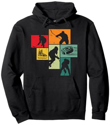 Retro Eishockeyspieler Eishockey Kinder Jungs Männer Pullover Hoodie