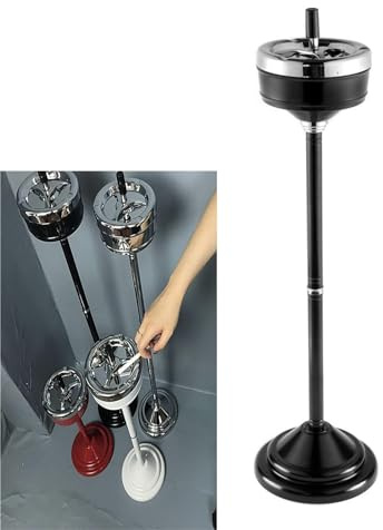 Posacenere Da Esterno A Colonna - Posacenere Da Pavimento, Posacenere Da Terra Regolabile Per Esterni, Posacenere Da Pavimento Rimovibile Con Coperchio, Posacenere Da Terra (Color : Schwarz)