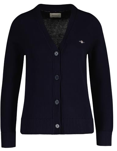 Gant Damen Classic Cotton Cardigan Strickjacke, Evening Blue, M