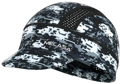 MELASA Fahrrad Cap, Kühlende Skull Cycling Cap Unterhelmmütze mit Sonnenblende, Sonnenschutz UV Rennrad MüTze Fahrradkappe für Männer Frauen