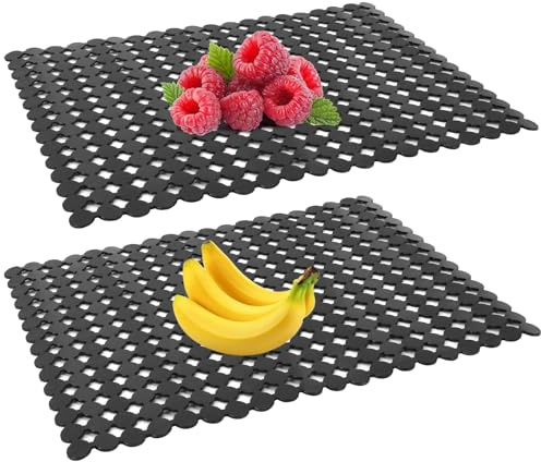 KJLEEN 2 Pack Kitchen Sink Mats 30 x 40cm Sink Mat Protector, PVC Sink Mat for Ceramic Sinks & Stainless Steel Sinks, Non-Slip Sink Protectors for Kitchen Sinks Dishes and Glassware Drain Mat