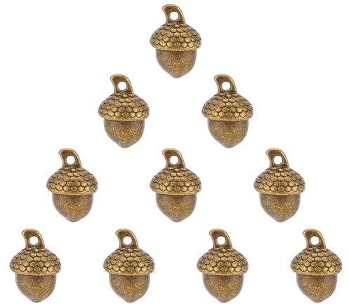UNICRAFTALE 10pcs Tibetan Pendants 14.5mm Long Antique Bronze Charms Tibetan Style Acorn Shape Pendants Metal Charms Hole 1.5mm for DIY Jewelry Making Crafting