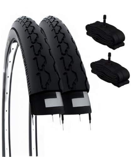 2 COPERTONI 24 X 1 3/8 (37-540) + CAMERE VALVOLA AMERICA PNEUMATICI NERI COPERTURE CARROZZINA/SEDIA A ROTELLE 24”