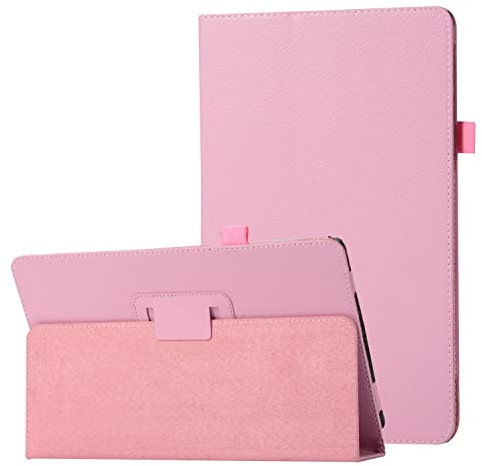 Tablet PC Väskor Fodral Fodral Textur Leather Tablet Väska Compatible with Samsung Galaxy Tab 4 7.0INCH T230 Slim Folding Stand Folio Protector Shock Fold Back Cover med hållare(Pembe)