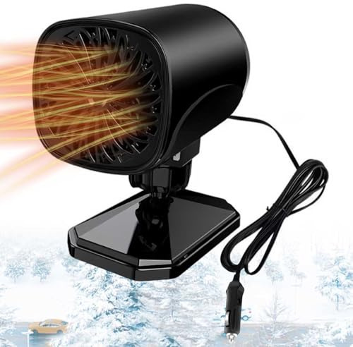Car Heater Defroster Portable 24V 200W 2 in 1 Heating/Cooling Windshield Defroster Defogger and Air Purifier Heater Demister for Car Fast Heating Vehicle Defroster 360° Rotating Auto Heater Fan
