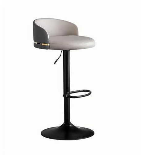 Moderna Barstolar I Metall Med Bänkhöjd, Snurrpall Konstläder Ryggstöd, Justerbar Köksö(Light Gray a,Tall)