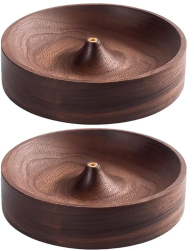 Incense Stick Holders, Black Walnut Incense Holder | Round Joss Stick Holder for Home, Offices, Clubs, Meditation Relaxation Home Decor