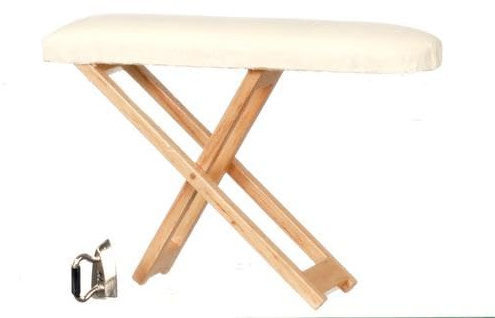 Dollhouse Ironing Board & Iron Modern Miniature Kitchen Laundry Accessory