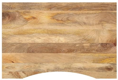 SooIarix Skrivbordsskiva med utskärning 90 x 50 x 2,5 cm, mango, robust bordsskiva för kontorsbord, datorbord, matbord, mångsidig