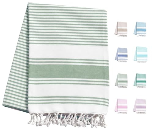 MUHMA Toalla Playa Grande 200x140 cm Antiarena – Tipo Fouta XXL, Pareo Ligero, Suave y de Secado Rápido (Caqui)