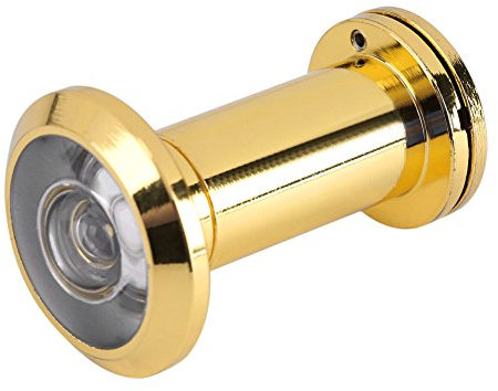 BORDSTRACT Spioncino Porta Blindata con Copertura, Ampio Angolo Visione Sicurezza di 200 Gradi, per Porte 35 mm-60 mm(d'oro)