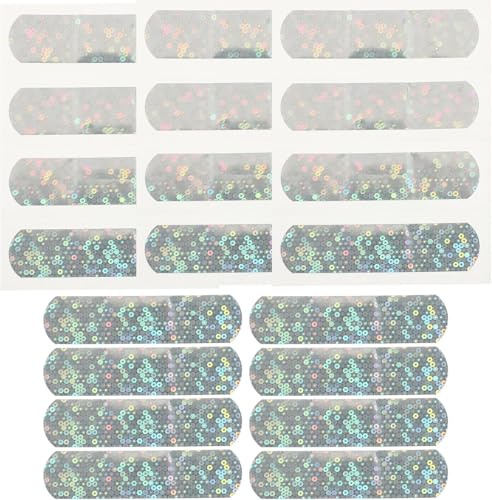 20Pcs Cartoon Sequins Plasters - Waterproof Glitter Adhesive Bandages Portable Small Strips for Kids Cartoon Plasters Daily Use Wound Dressing Travel Accessory