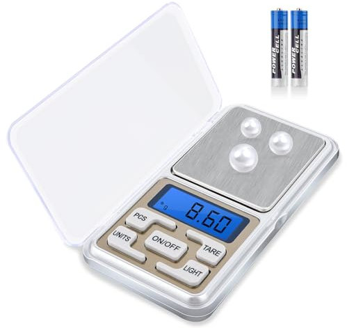 VFANDV Küchenwaage Digitale Professionelle, 0.01 g/500 g Küchenwaage Mini Digitalwaage 5 Einheit Taschenwaage Klein mit LCD Display Mini Digitalwaage Multifunktions Tara Funktion für Medizin Schmuck