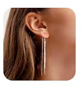 ASH'S CHOICE Boucles d'Oreille Femme Argent, Boucle d'Oreille Pendante, Style Goutte, Design Classique en Spirale, Longues, Post en Argent 925, Hypoallergénique, Bijoux Cadeaux