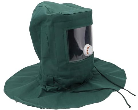HOMSFOU Sandhaubenkappe Strahlen haube Sandhaubenmaske Schutzausrüstung für Sandstrahler sandstrahlgeräte staubschutzmaske schutzweste Gesicht Helm Rostentferner Sandstrahlkappe Sandmaske