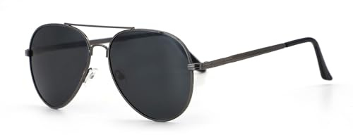 CHEERYMAGIC Polarised Sunglasses for Men Women, Classic Retro Black Metal Frame UV400 Protection for Driving Traveling Fishing A9-HMKTYJ